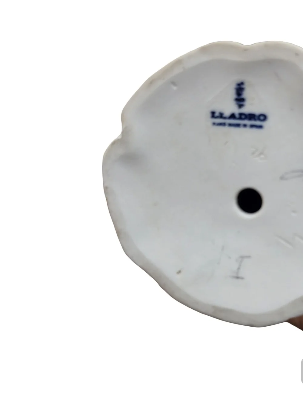 Lladro Porcelain Girl Figurine with Bird in White, Gray, Cream